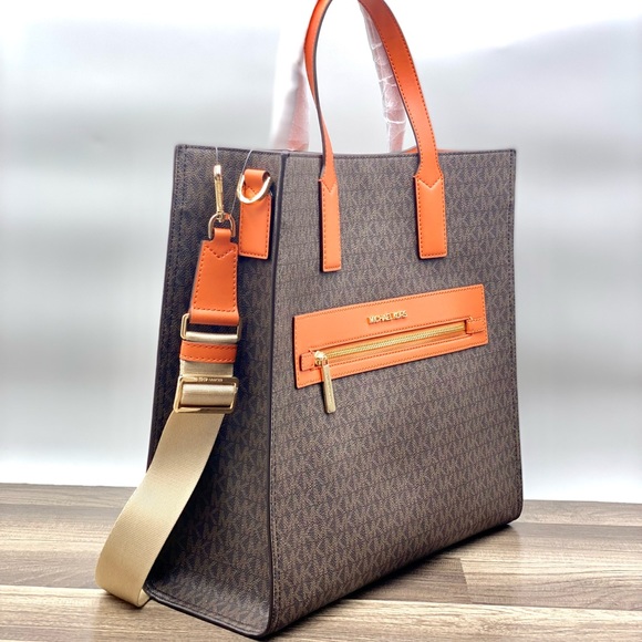 Michael Kors Kenly Large Tote Bag Tangerine - Picture 7 of 7